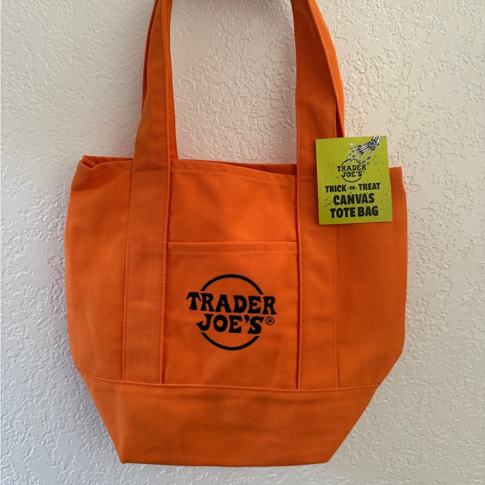 NWT Trader Joe's Orange Canvas Halloween Tote Bag